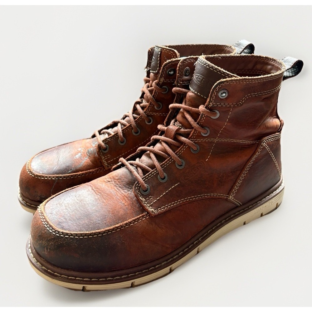 KEEN Utility San Jose 6 Waterproof Brown Leather Steel Toe Work Boots Mens 10D